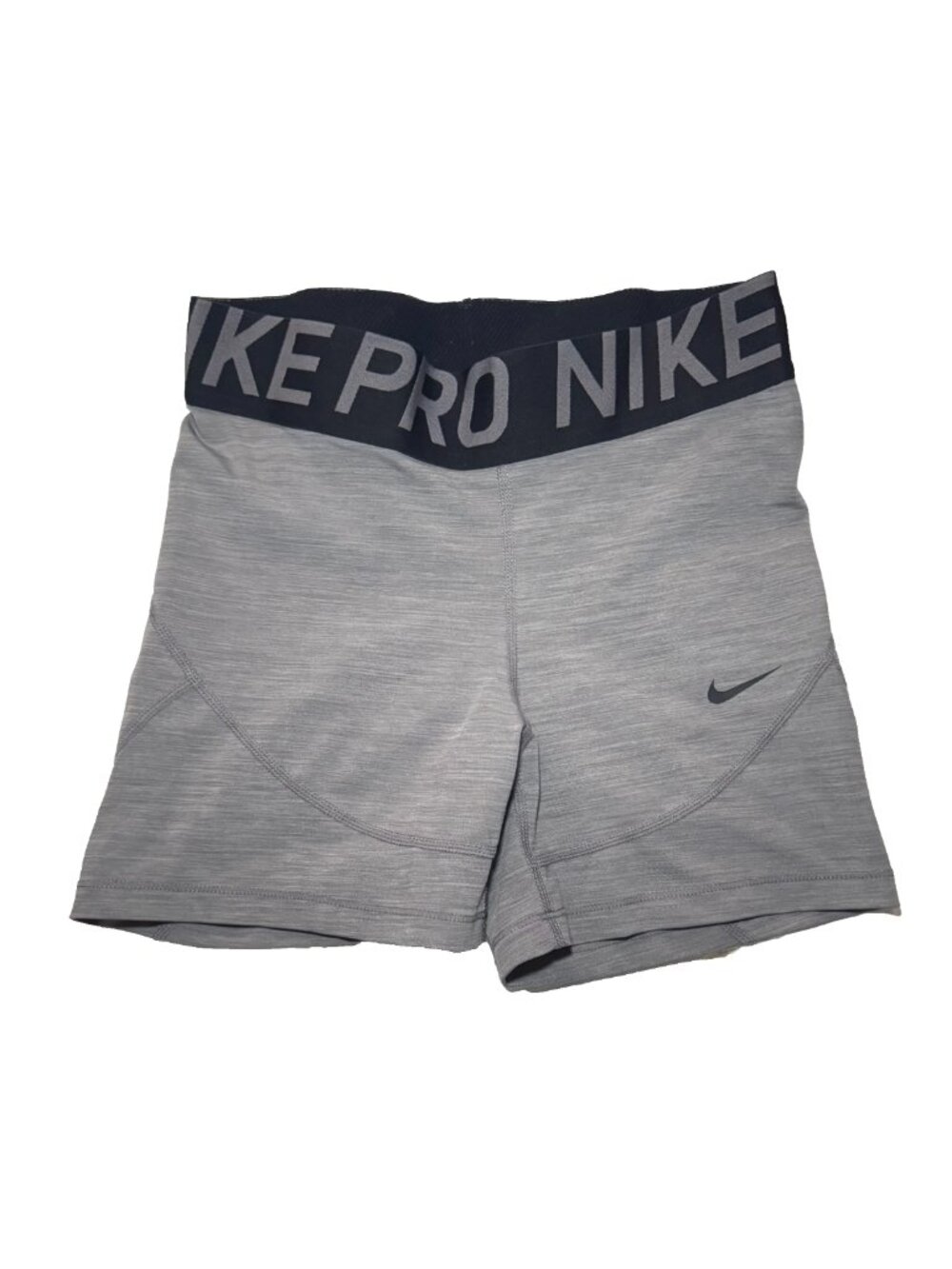 Nike Pro Dri-FIT Black/Grey Solid Compression Shorts Moisture Wicking Womens M
